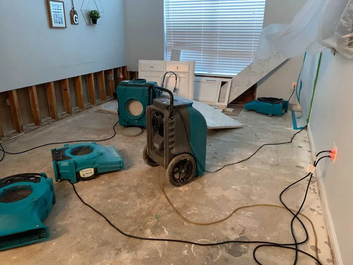 Dehumidifier in flood-cut room for Water Extraction & Removal in Beacon